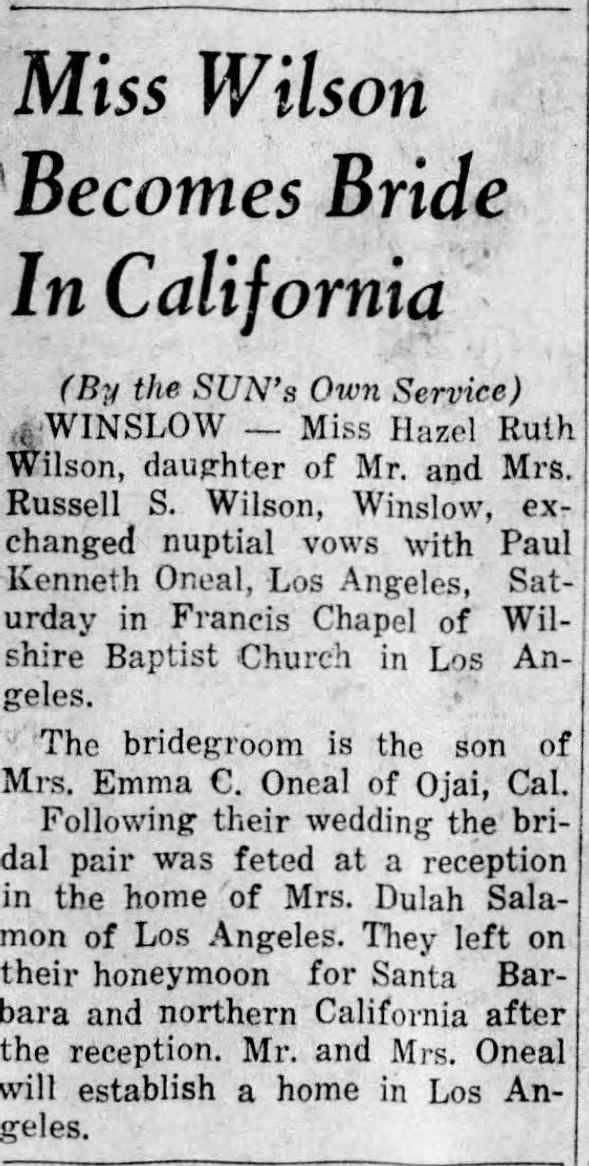 Oneal Wilson Wedding